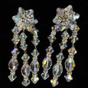Crystal Rhinestone Chandelier Dangle Clip EARRING